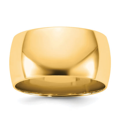 10K Yellow Gold 10Ky 10mm Standard Comfort Fit Band Size 8.5