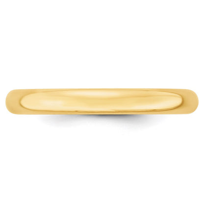18k Yellow Gold 3mm Lightweight Comfort Fit Wedding Band Ring
