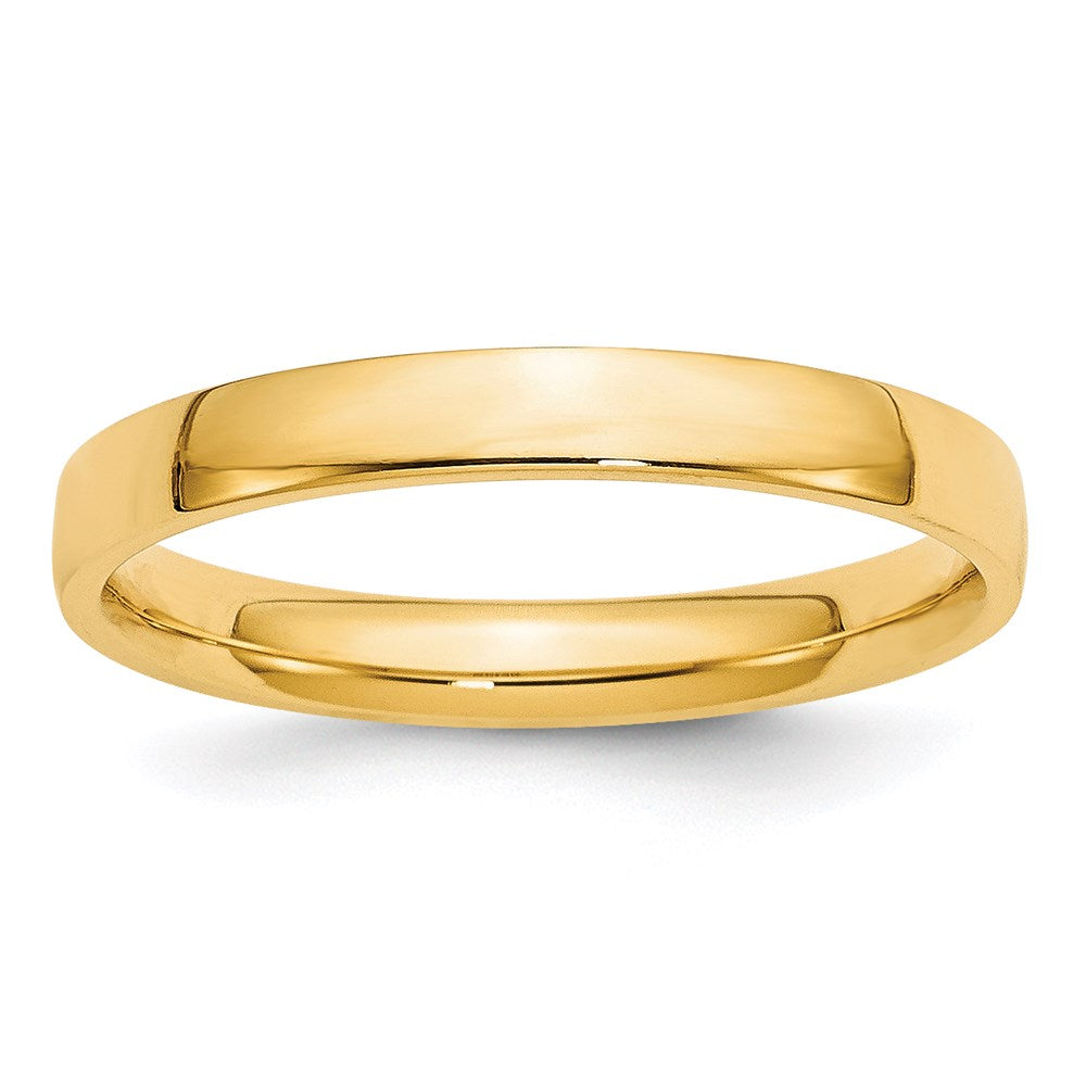 18k Yellow Gold 3mm Lightweight Comfort Fit Wedding Band Ring