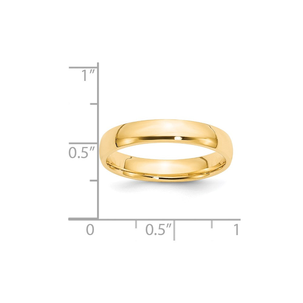 18k Yellow Gold 4mm Lightweight Comfort Fit Wedding Band Ring
