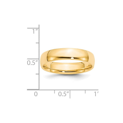 18k Yellow Gold 5mm Lightweight Comfort Fit Wedding Band Ring