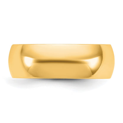 10K Yellow Gold 10Ky 6.5mm Lightweight Comfort Fit Band Size 12
