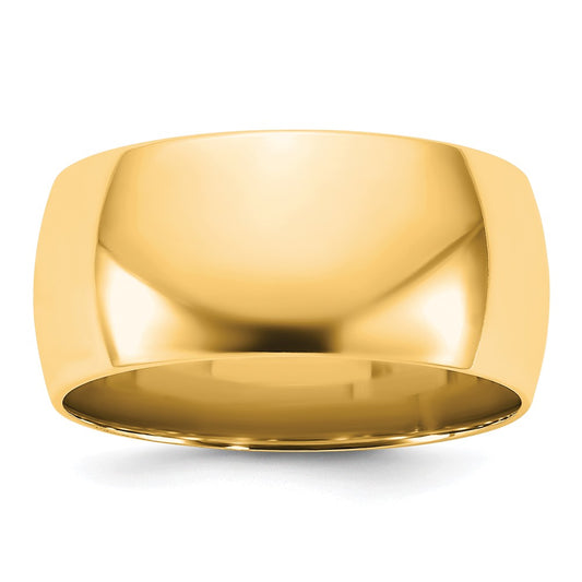 10K Yellow Gold 10Ky 9mm Lightweight Comfort Fit Band Size 5