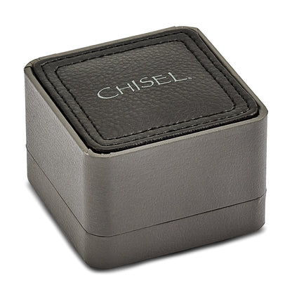 Stainless Steel Chisel Polished Black Carbon Fiber Inlay Square Cufflinks