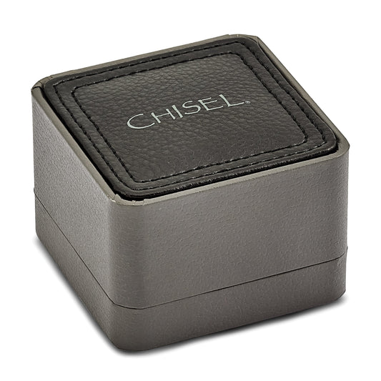 Stainless Steel Chisel Polished Black Carbon Fiber Inlay Square Cufflinks