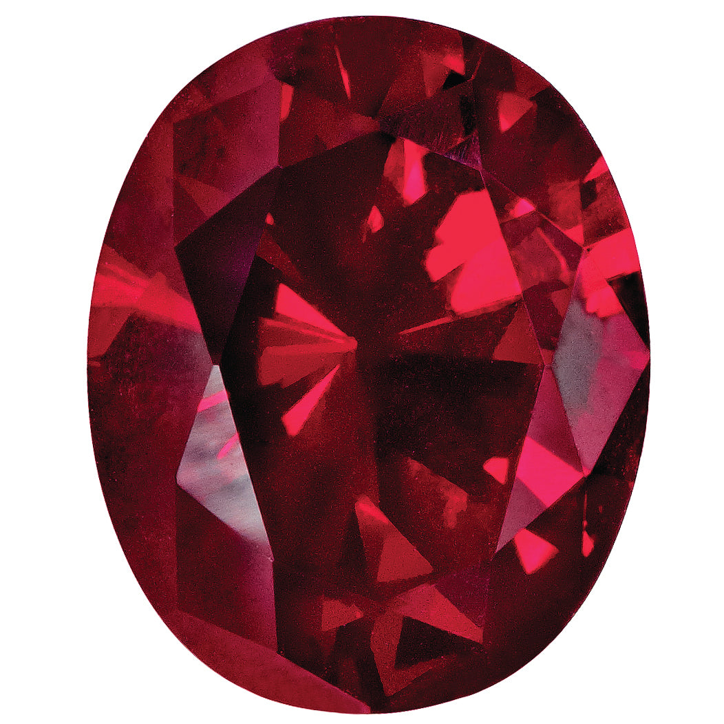 Gemstone Created Ruby 8X6mm Oval