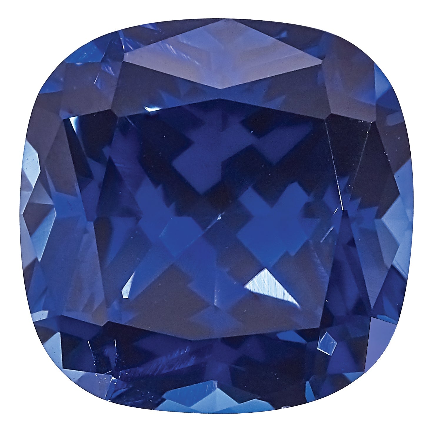 Gemstone Created Blue Sapphire 6mm Antique Cushion