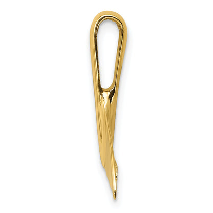 14K Yellow Gold Whale Tail Chain Slide
