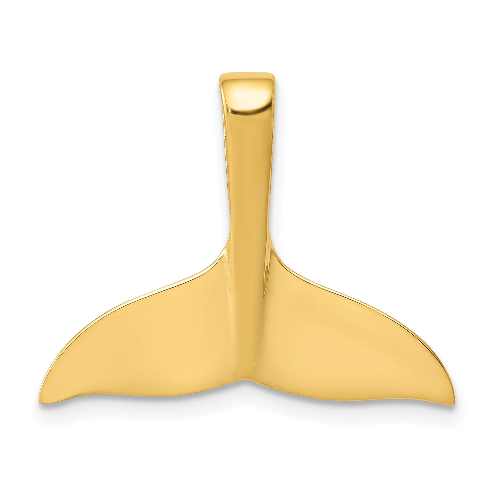 14K Yellow Gold Whale Tail Chain Slide