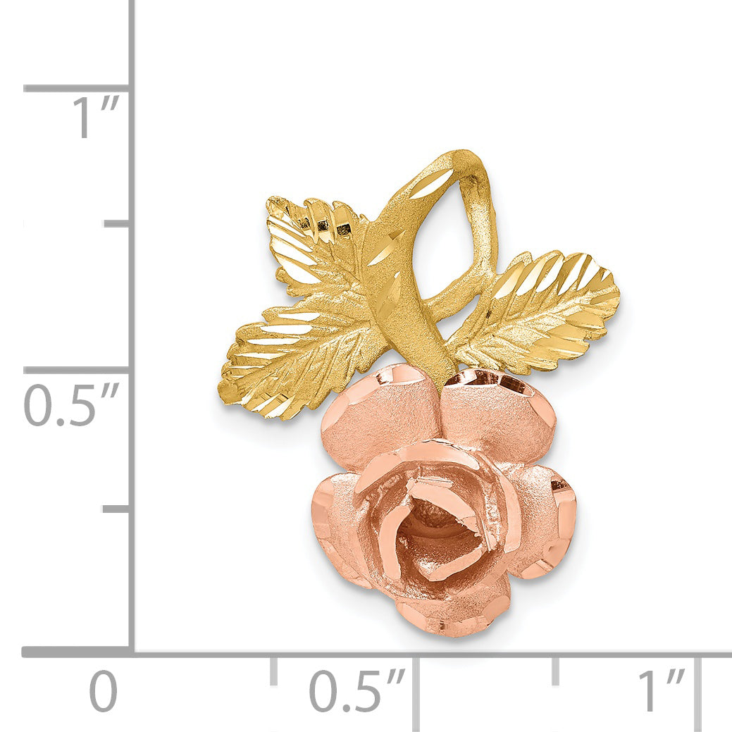 14K Two-Tone Rose Chain Slide
