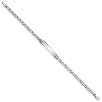 8 Inch 14K Wg Polished Semi-Solid Cuban Link Id Bracelet