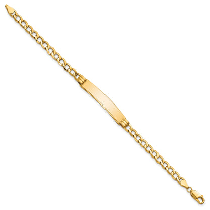 8 Inch 14K Polished Semi-Solid Cuban Id Bracelet