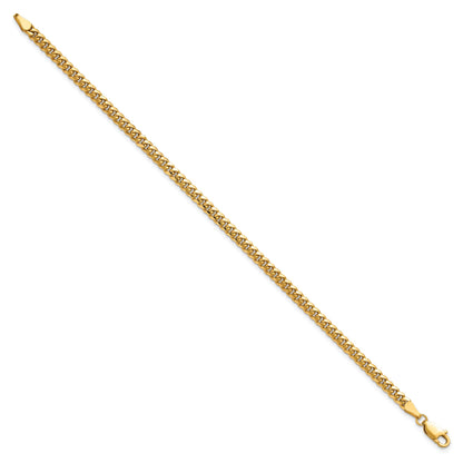 14K Yellow Gold 7 Inch 3.5mm Solid Miami Cuban Link With Lobster Clasp Bracelet