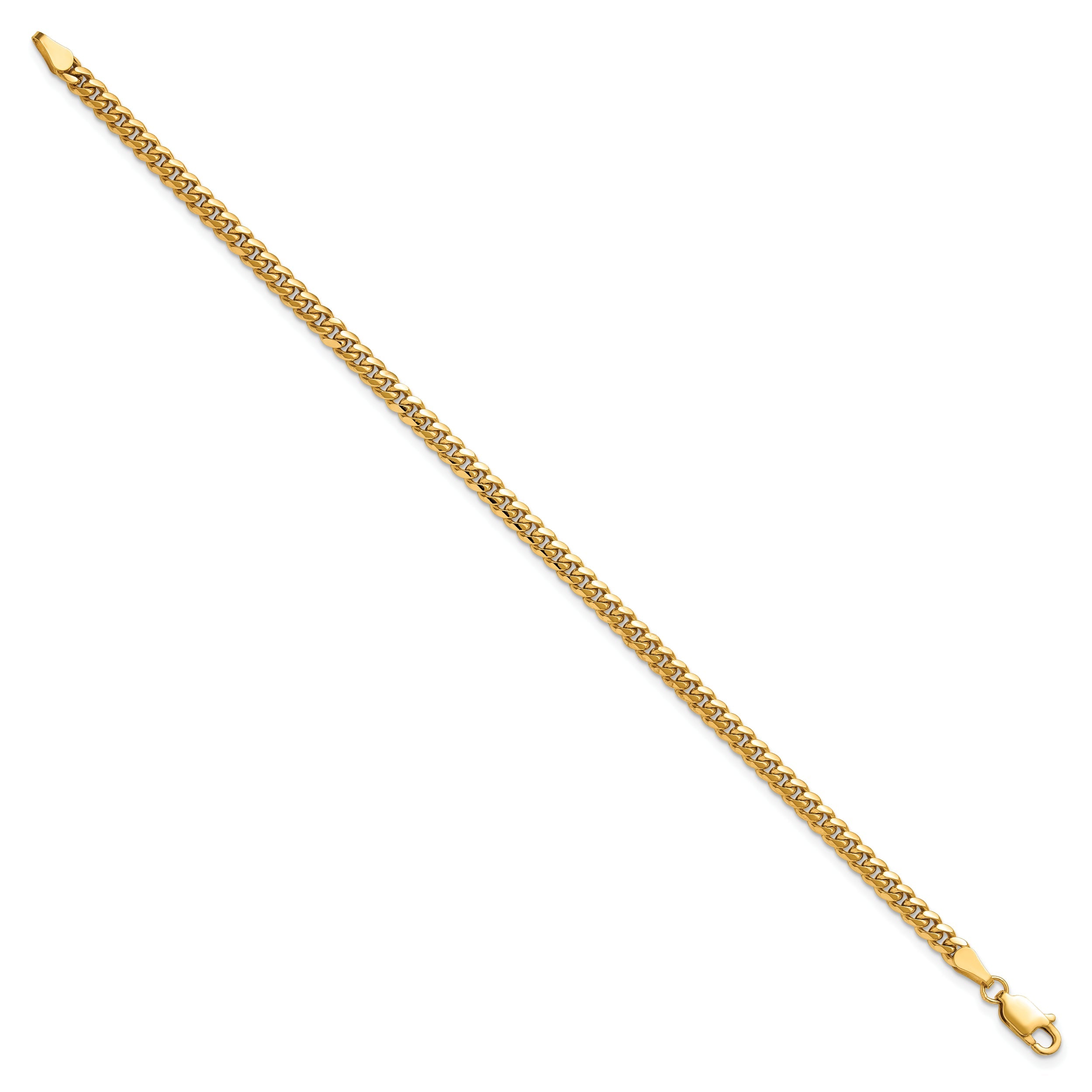 9 Inch 14K 3.5mm Solid Miami Cuban Chain Bracelet