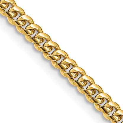 14K Yellow Gold 18 Inch 3.5mm Solid Miami Cuban Link With Lobster Clasp Chain Necklace