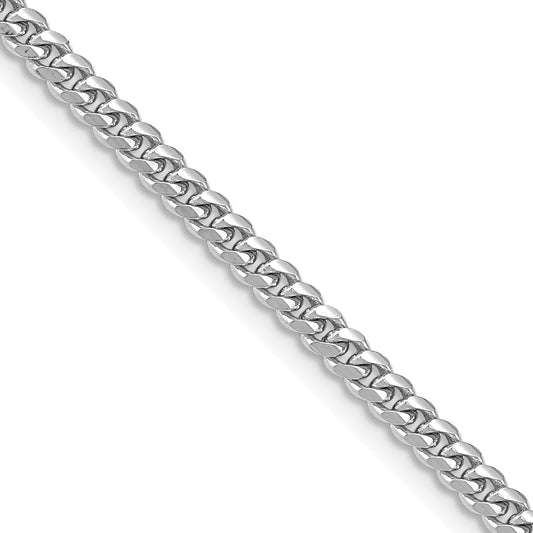 2 Inch 14K White Gold Wg 3.5mm Solid Miami Cuban Chain Necklace