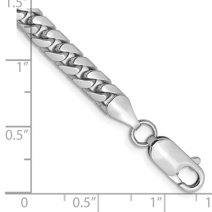 14K White Gold 8 Inch 5mm Solid Miami Cuban Link With Lobster Clasp Bracelet