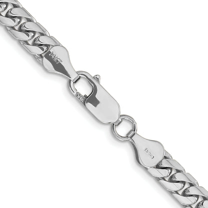 14K White Gold 18 Inch 5.5mm Solid Miami Cuban Link With Lobster Clasp Chain Necklace