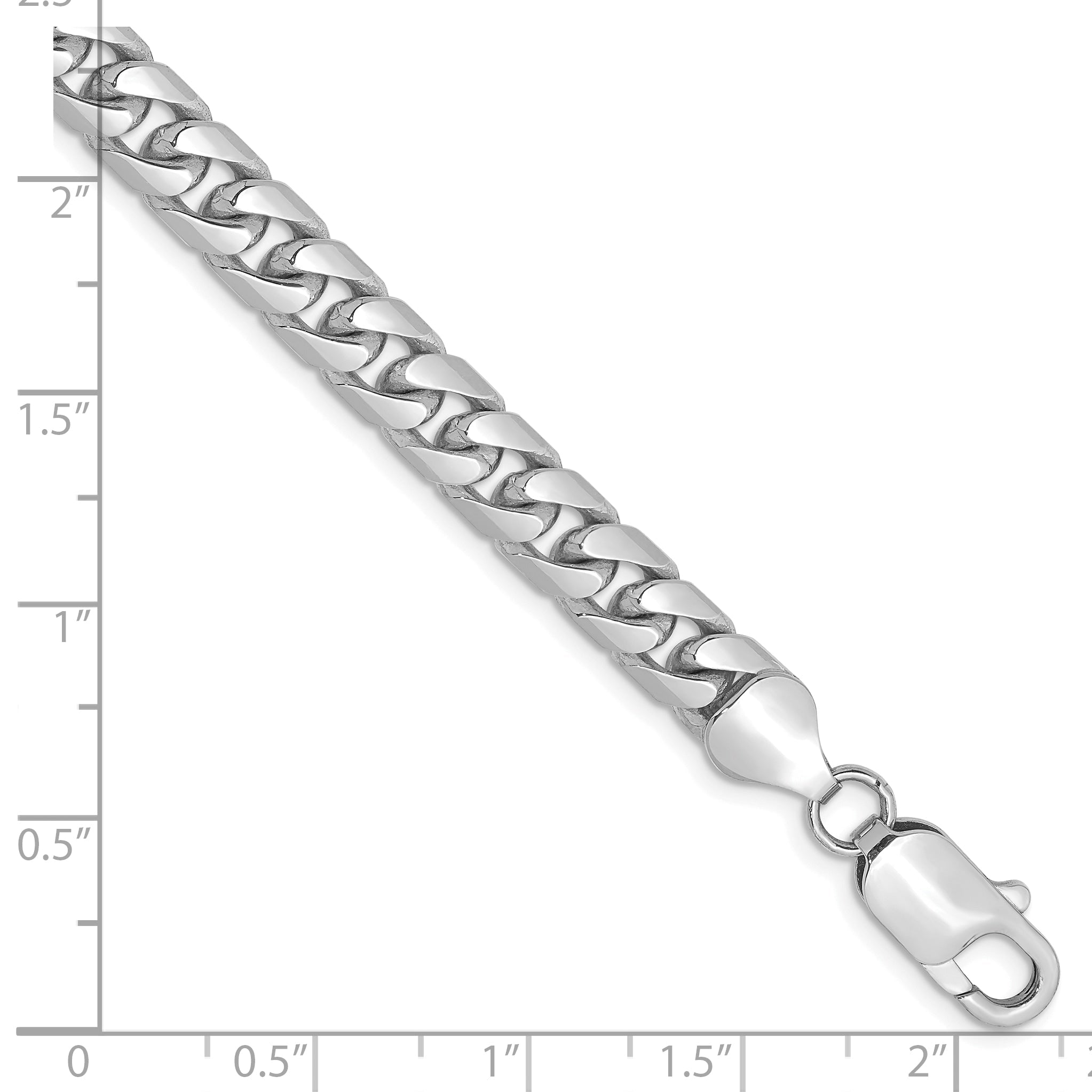 8 Inch 14K White Gold Wg 6.25mm Solid Miami Cuban Chain Bracelet