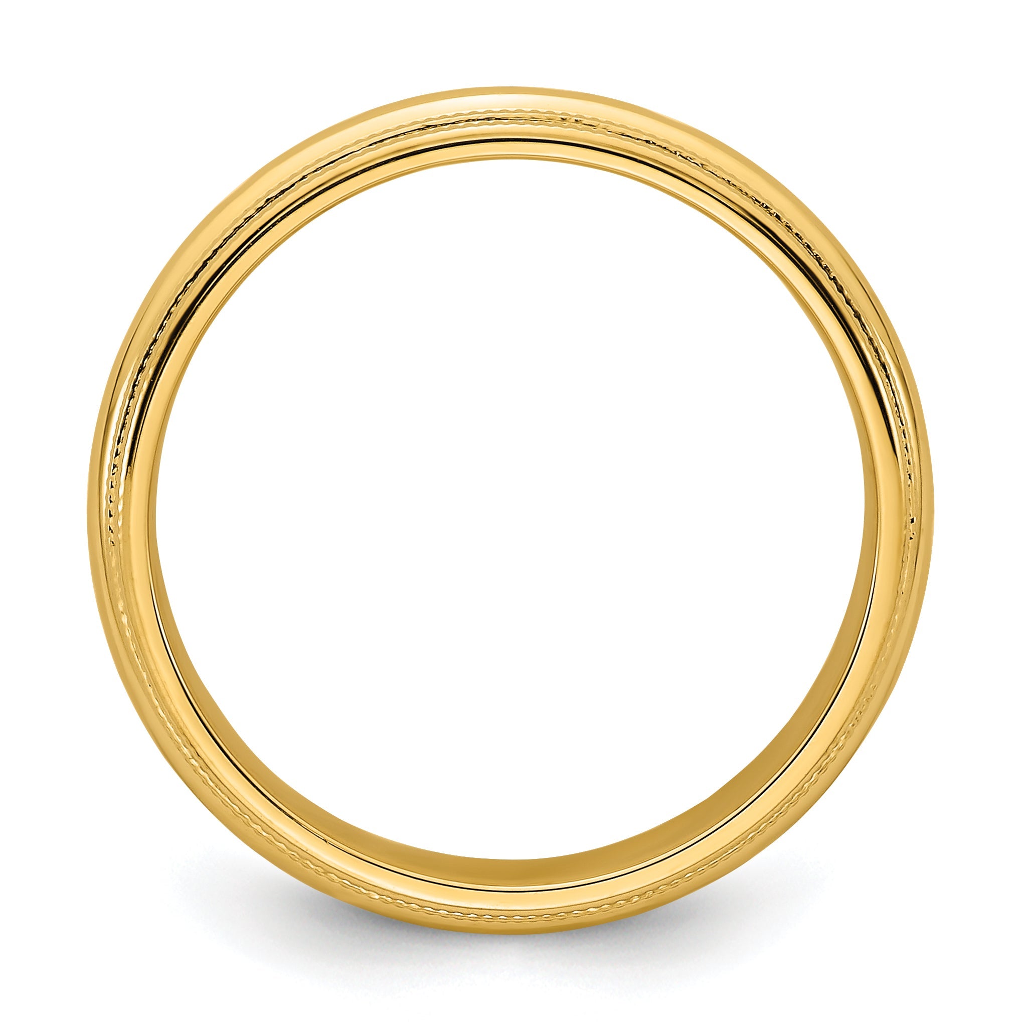 14K Yellow Gold 6mm Double Milgrain Comfort Fit Wedding Band Size 14.5