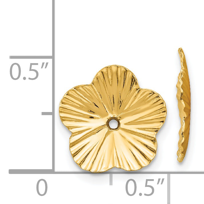 14K Yellow Gold Polished Fancy Earring Jackets