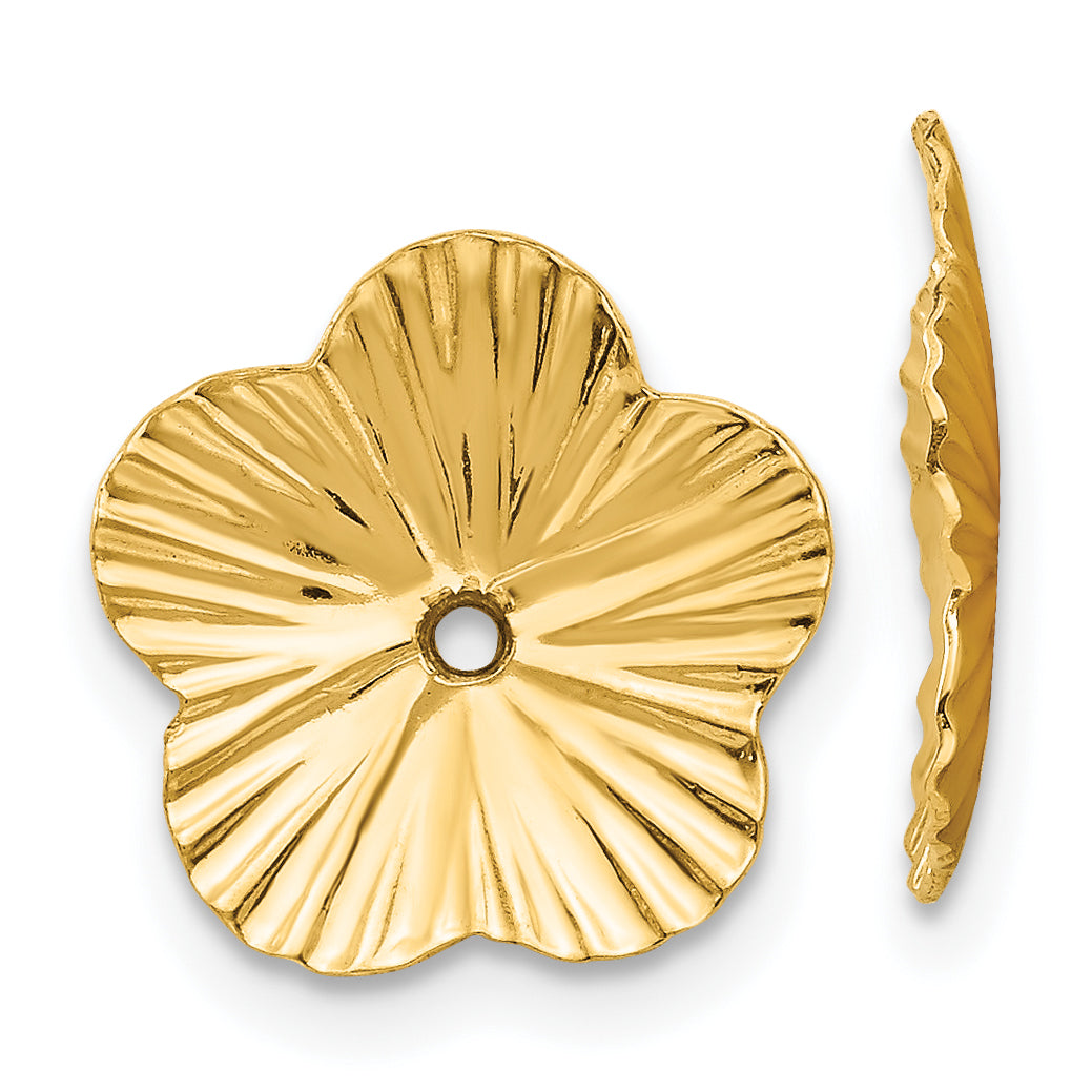 14K Yellow Gold Polished Fancy Earring Jackets