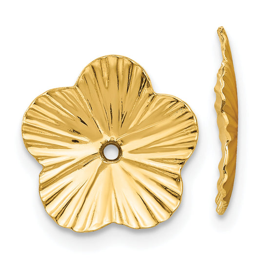 14K Yellow Gold Polished Fancy Earring Jackets