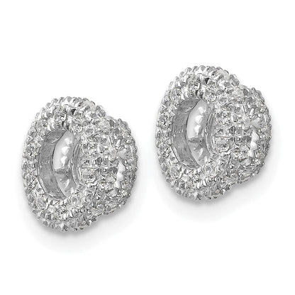 14K White Gold 1/5Ct Diamond Earring Jackets