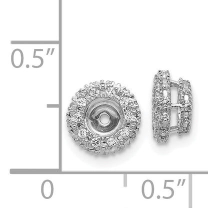14K White Gold 1/5Ct Diamond Earring Jackets