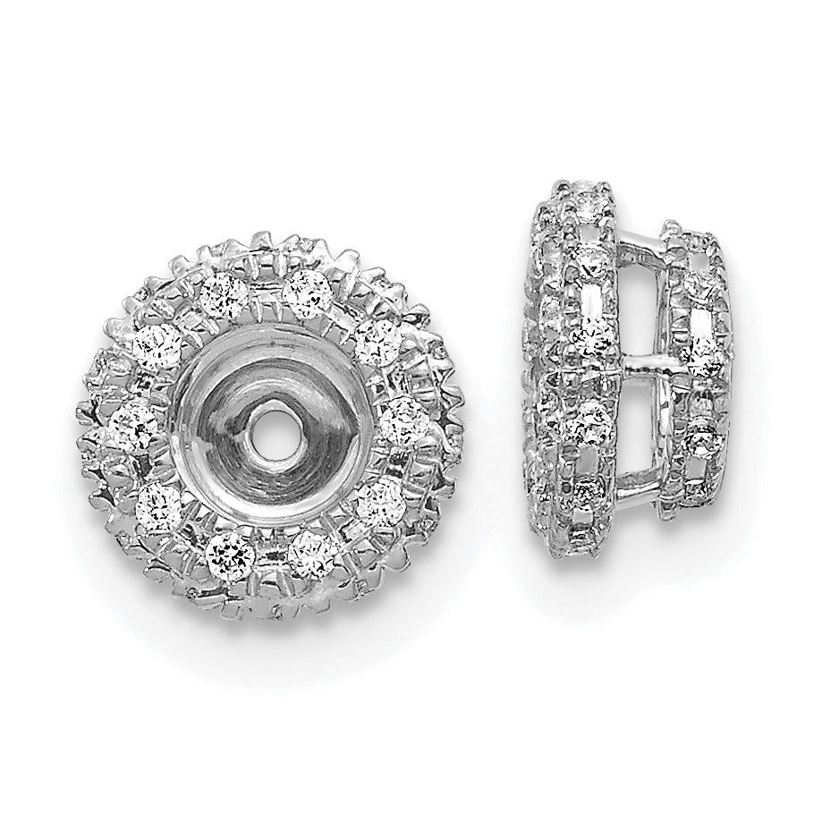 14K White Gold 1/5Ct Diamond Earring Jackets