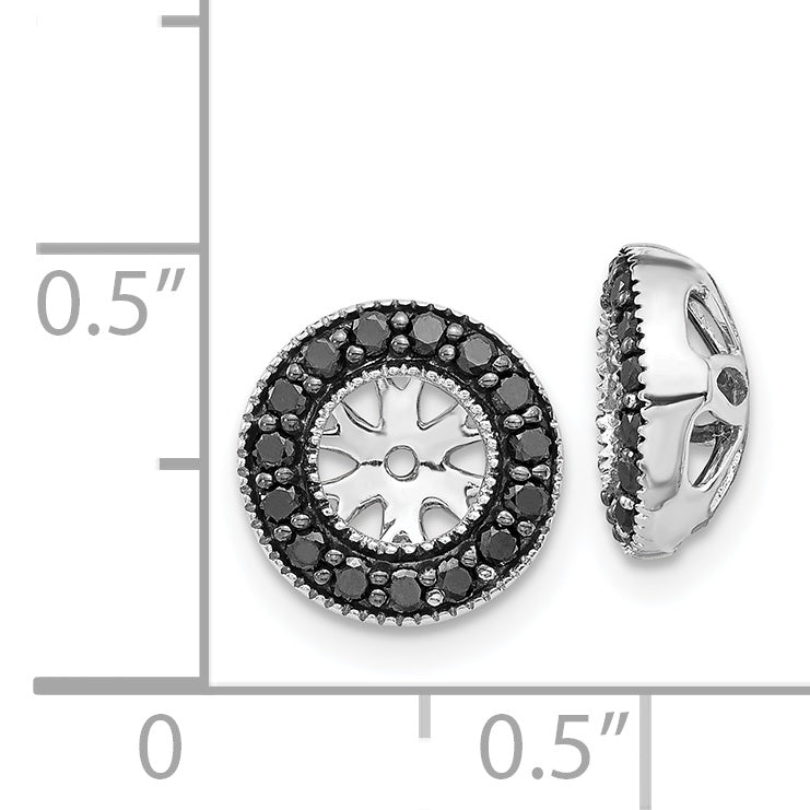 14K White Gold 1/4Ct Black Diamond Earring Jackets