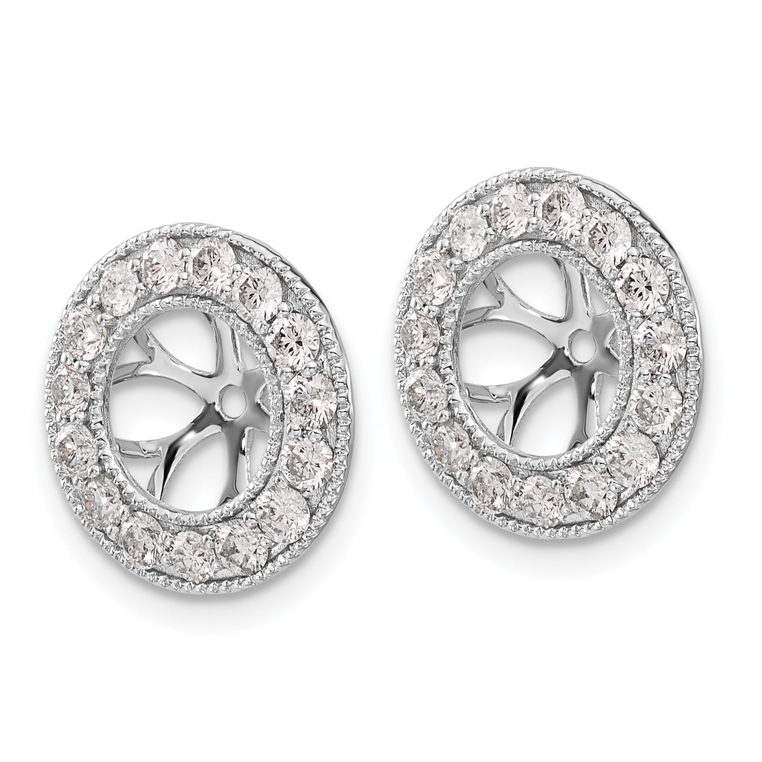 14K White Gold 1Ct Diamond Earring Jackets