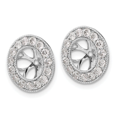 14K White Gold 1Ct Diamond Earring Jackets
