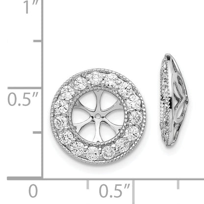 14K White Gold 1Ct Diamond Earring Jackets