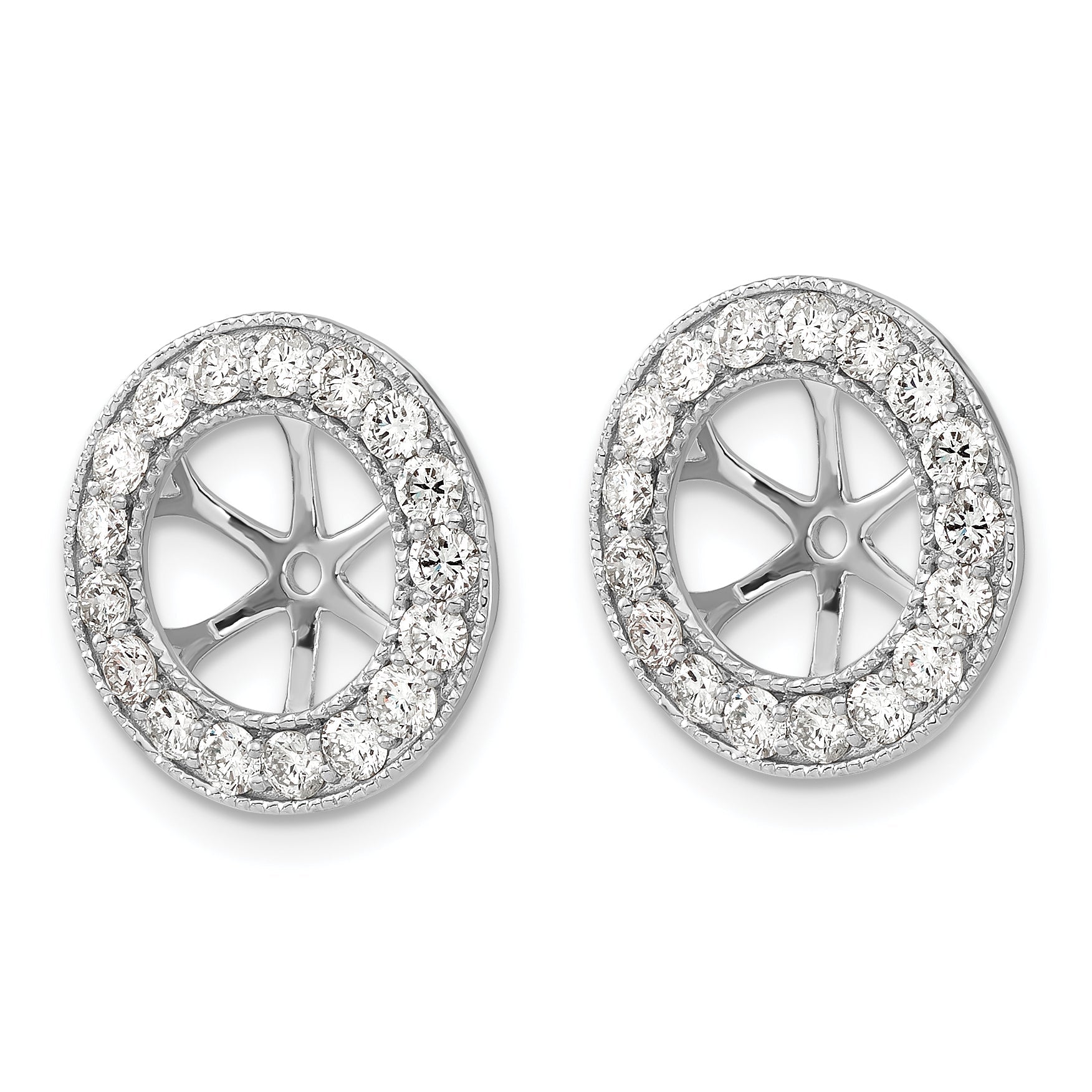 14K White Gold 1 1/6Ct Diamond Earring Jackets