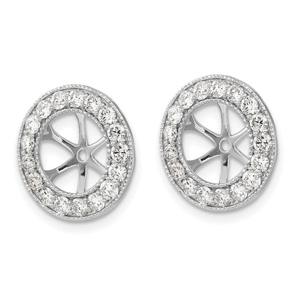 14K White Gold 1 1/6Ct Diamond Earring Jackets