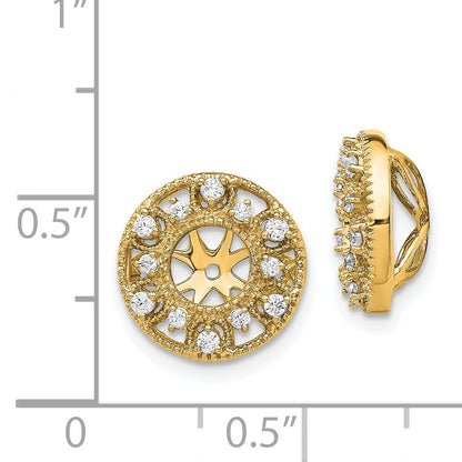 14K Yellow Gold Fancy Diamond Earring Jackets