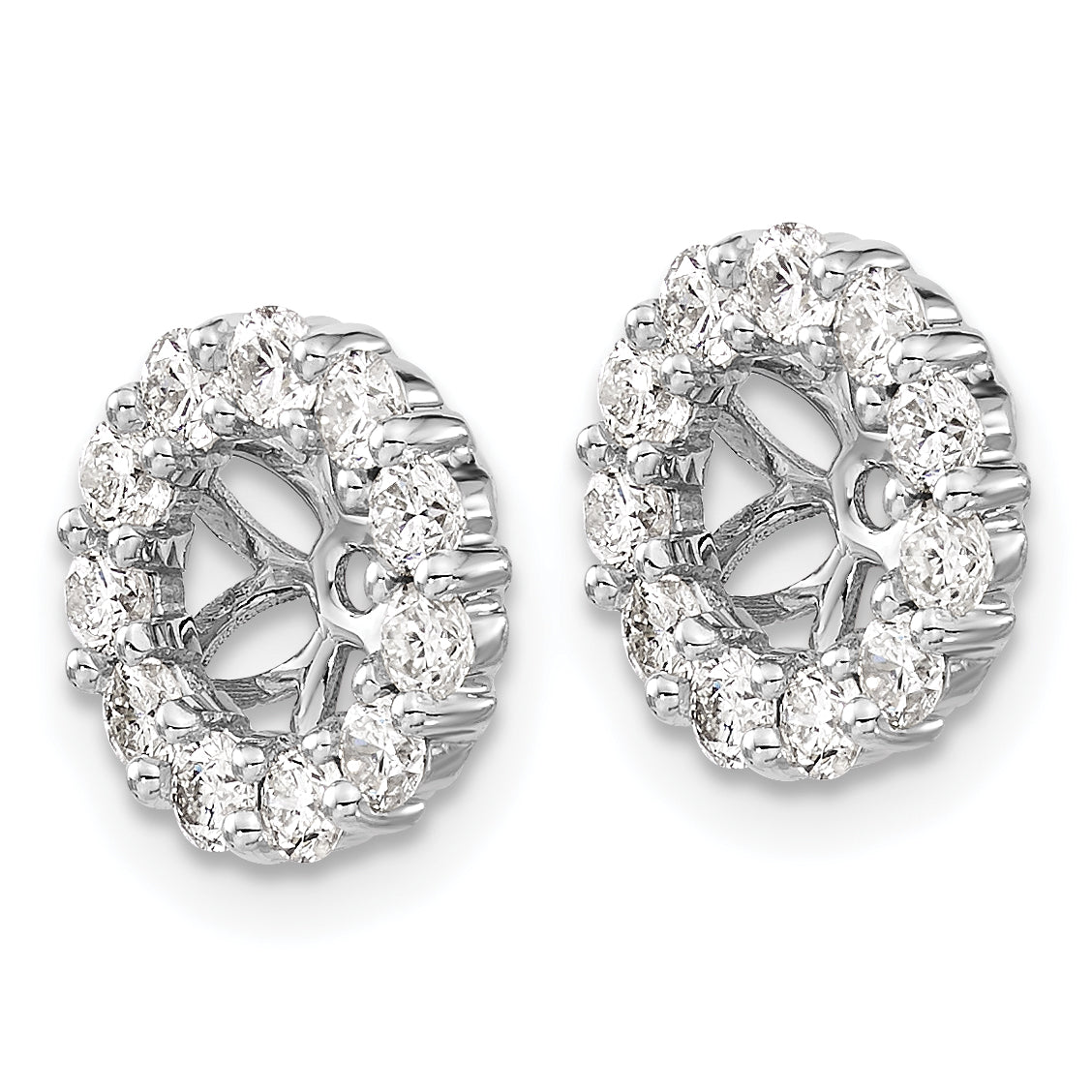 14K White Gold Diamond Earring Jackets