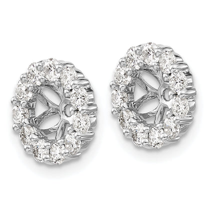 14K White Gold Diamond Earring Jackets