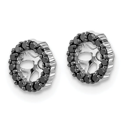 14K White Gold Black Diamond Earring Jackets