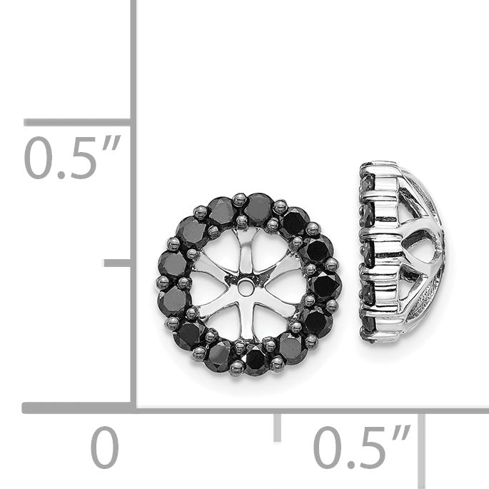 14K White Gold Black Diamond Earring Jackets