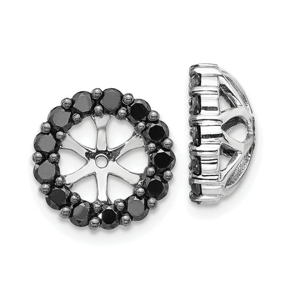 14K White Gold Black Diamond Earring Jackets