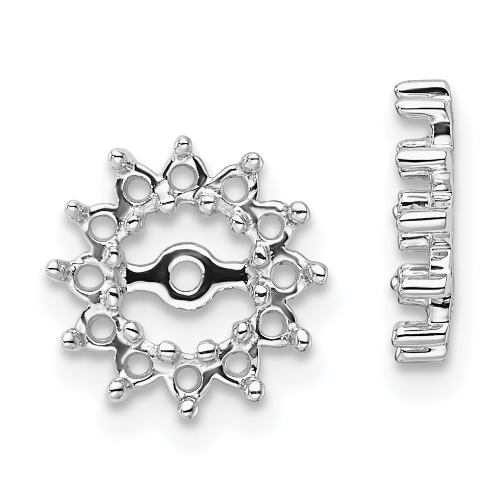 10K White Gold Fancy Diamond Earring Jacket Mountings