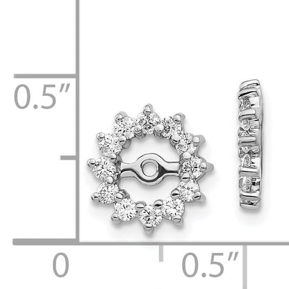 14K White Gold Aa Diamond Earring Jacket