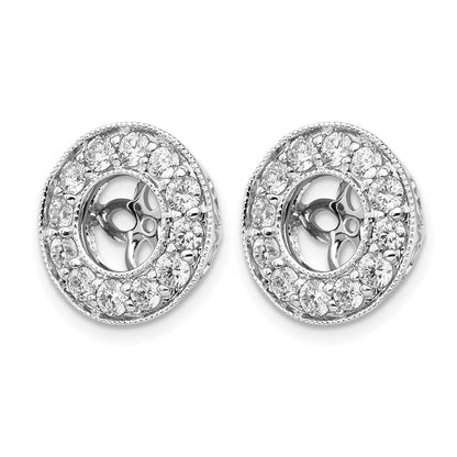14K White Gold True Origin 1 Carat Lab Grown Diamond Vs D E F For 5.5 6mm Studs Earring Jackets