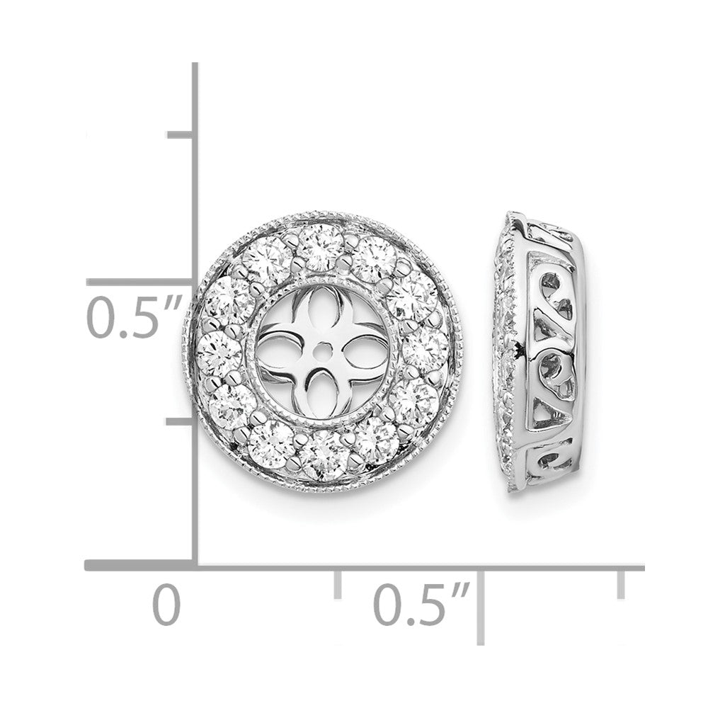 14K White Gold True Origin 1 Carat Lab Grown Diamond Vs D E F For 5.5 6mm Studs Earring Jackets