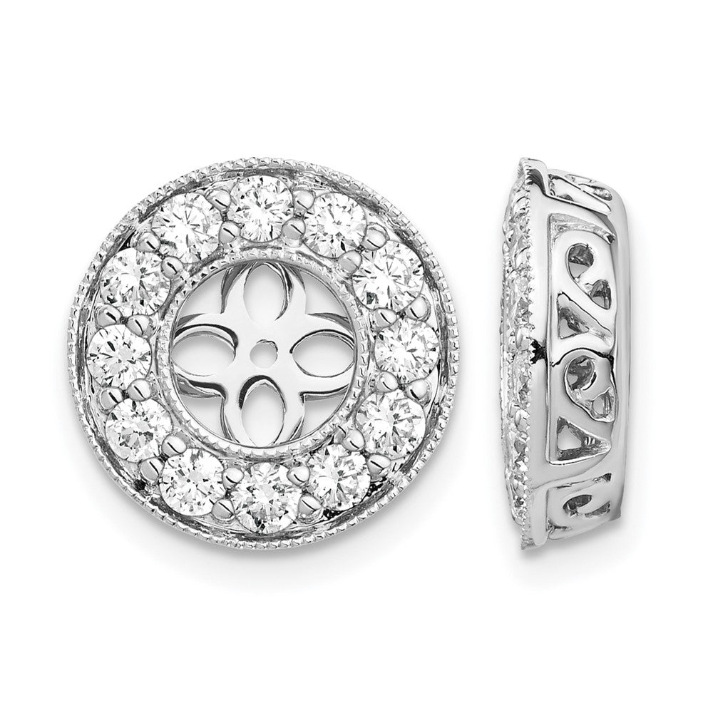 14K White Gold True Origin 1 Carat Lab Grown Diamond Vs D E F For 5.5 6mm Studs Earring Jackets