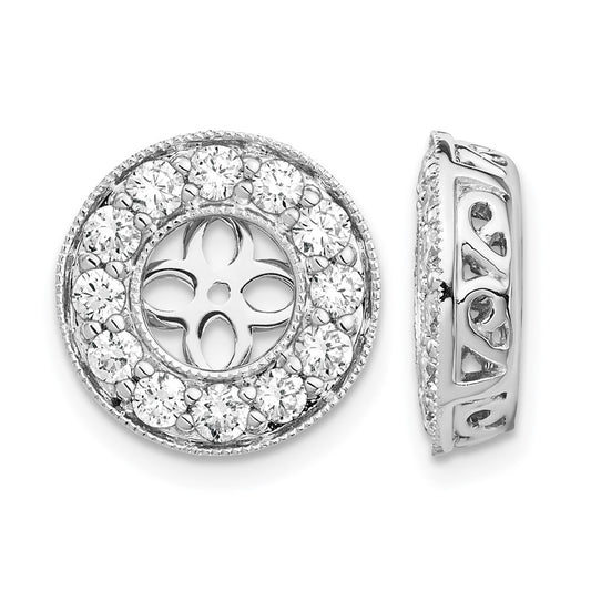 14K White Gold True Origin 1 Carat Lab Grown Diamond Vs D E F For 5.5 6mm Studs Earring Jackets