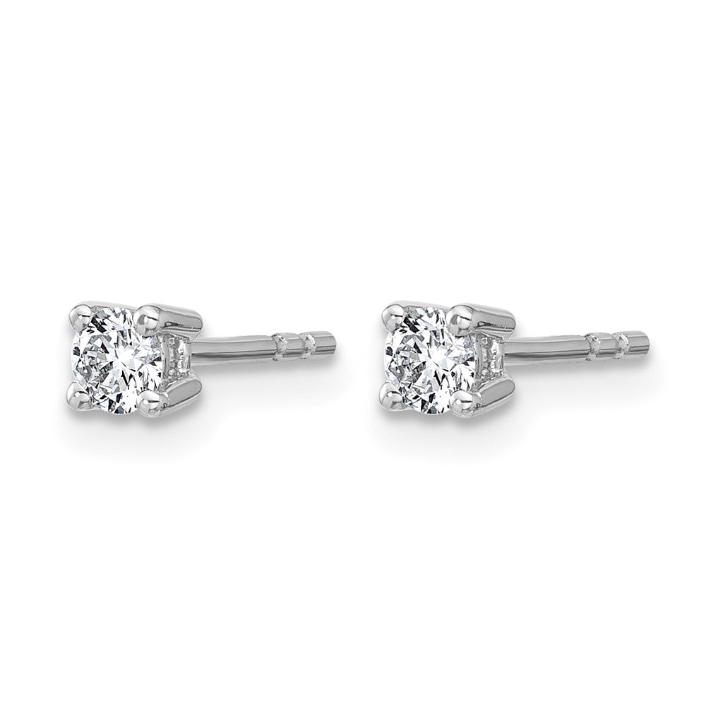 14k White Gold 1/4 ctw Lab Grown Diamond VS/SI+ G+ Round 4 Prong Heavy Wt. Stud Earrings