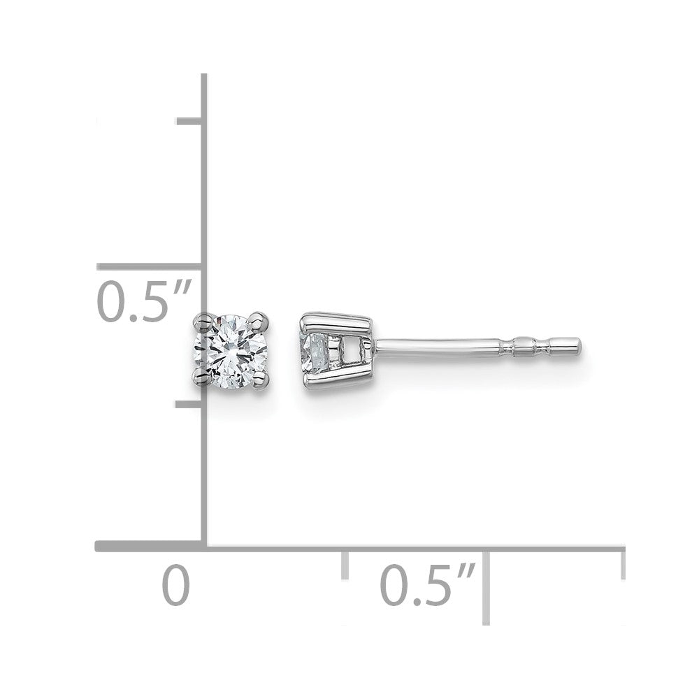 14k White Gold 1/4 ctw Lab Grown Diamond VS/SI+ G+ Round 4 Prong Heavy Wt. Stud Earrings